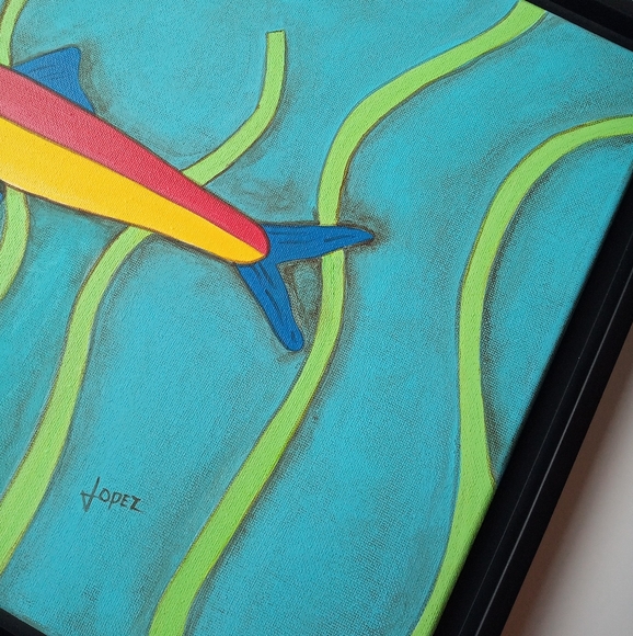 Original Acrylic Painting Sardine with Black Frame - Picture 6 of 7